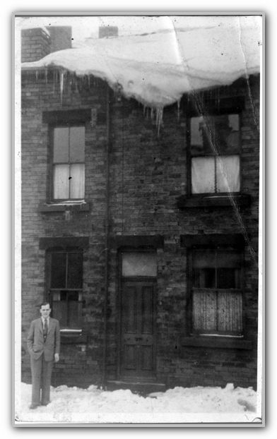 Dad outside a house UK